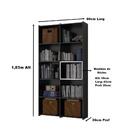 Livreiro Multiuso Holanda Preto Casa Mobilia