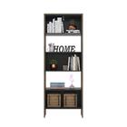 Livreiro Multiuso Nicho Carvalho/preto Fosco Kit 3 - Ddecor