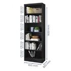 Livreiro Multiuso Preto Fosco Kit Com 3 - Fdecor