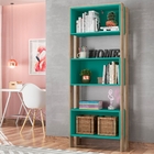 Livreiro Nampa Carvalho Rústico Turquesa