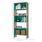 Livreiro Nampa Carvalho Rústico Turquesa