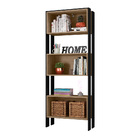 Livreiro Nampa Preto Fosco Carvalho Rustico