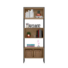 Livreiro Nampa Preto Fosco Carvalho Rustico