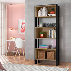 Livreiro Nampa Preto Fosco Carvalho Rustico