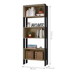 Livreiro Nampa Preto Fosco Carvalho Rustico