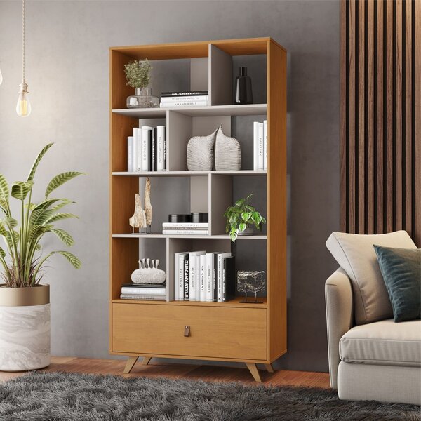 Livreiro Office 1 Gaveta Giga  Cinamomo/off White