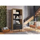 Livreiro Retrô Saymon Com 2 Gavetas Preto