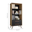 Livreiro Retrô Saymon Com 2 Gavetas Preto