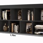 Livreiro Suspenso Preto 10 Divisões Potente