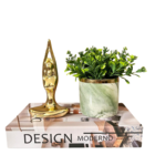 Livro Caixa Decorativo, Vaso Mármore E Estátua Ioga