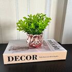 Livro De Papelão Decorativo E Vaso De Vidro Trabalhado Rose