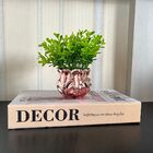 Livro De Papelão Decorativo E Vaso De Vidro Trabalhado Rose