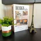 Livro De Papelão, Vaso Artesanal E Enfeite Torre Eiffel