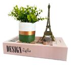 Livro De Papelão, Vaso Artesanal E Enfeite Torre Eiffel