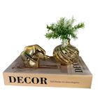 Livro Decor, Vaso De Cerâmica Trabalhado E Elefante Dourado