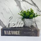 Livro Decorativo + Vaso De Cimento Artesanal + Palavra Hello