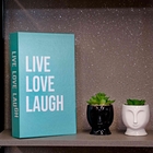 Livro Decorativo De Papel  Verde "live Love Laugh Verde" 27x1