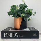 Livro Decorativo De Papelão E Vaso Centro De Mesa Cobre