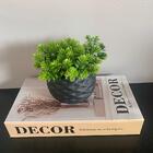 Livro Decorativo 'decor' E Vaso Preto Fosco De Cerâmica