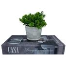 Livro Decorativo 'design Exclusivo' E Vaso Branco Cerâmico