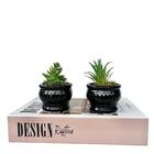 Livro Decorativo Enfeite Sala E Dois Vasos Preto Cachepot