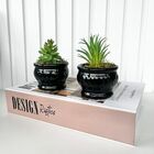 Livro Decorativo Enfeite Sala E Dois Vasos Preto Cachepot