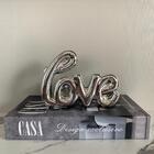 Livro Decorativo Estampa 'casa' E Palavra Love Na Cor Prata