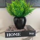 Livro Decorativo 'home' E Vaso Grande De Cerâmica Trabalhado