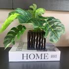 Livro Decorativo Home E Vaso Preto De Cerâmica Trabalhado