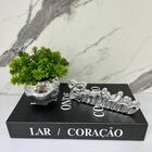 Livro Decorativo Lar/coração + Vaso Prata + Palavra Gratidão