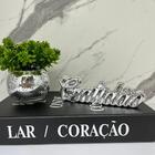 Livro Decorativo Lar/coração + Vaso Prata + Palavra Gratidão