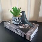 Livro Decorativo, Pássaro Preto Cerâmico E Vaso Artesanal