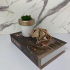 Livro Decorativo, Vaso Artesanal E Elefante Rose Gold