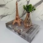 Livro Decorativo, Vaso De Cerâmica E Torre Eiffel Rose Gold