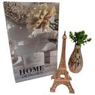 Livro Decorativo, Vaso De Cerâmica E Torre Eiffel Rose Gold