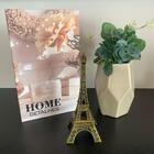 Livro Decorativo, Vaso De Cerâmica E Torre Paris De Metal