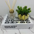 Livro Decorativo, Vaso Dourado De Vidro E Difusor Trabalhado