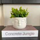 Livro Decorativo, Vaso Máscara Branco De Cerâmica Trabalhado