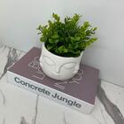 Livro Decorativo, Vaso Máscara Branco De Cerâmica Trabalhado