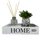 Livro Decorativo, Vaso Prata Trabalhado E Difusor De Vidro