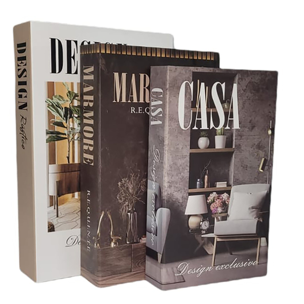 Livro Enfeite Porta Objetos 3 Caixas Organizadoras Bq - Decor