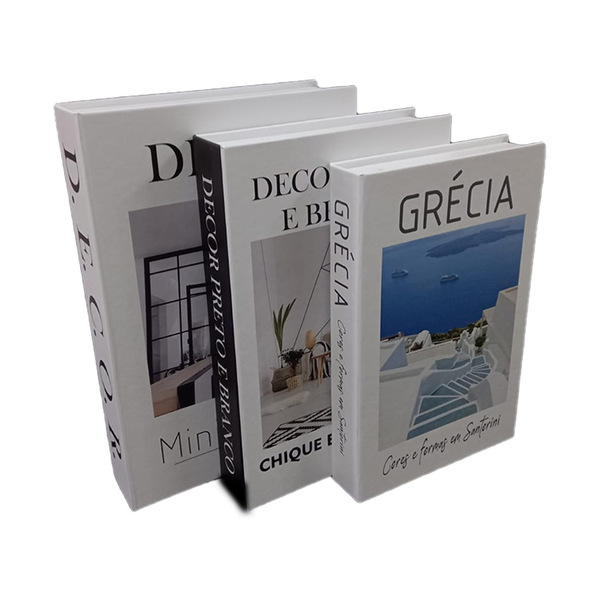 Livro Enfeite Porta Objetos 3 Caixas Organizadoras - Decorati
