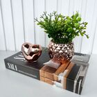 Livro P/ Decorar Porta Objetos, Vaso Rose E Enfeite Coração