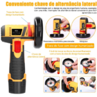 Lixadeira Esmerilhadeira Portátil Recarregável Sem Fio 2 Bate