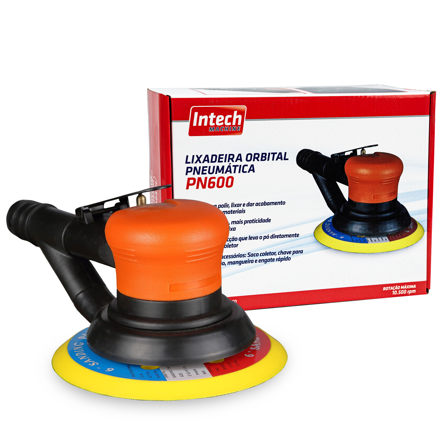 ROFF ORELLO LOCATILLI(ロフ　オレロ　ロカッチィリ) Lixadeira Pneumática Roto Orbital Hookit Roquite PN600 Intech