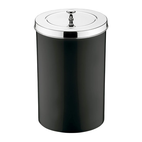 Lixeira 08 Litros Com Tampa De Pegar E  Aro Interno Preta 20x