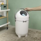 Lixeira 10L Plástico Alça Branca Anti Odor para Fraldas Oikos