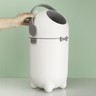 Lixeira 10L Plástico Alça Branca Anti Odor para Fraldas Oikos