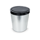 Lixeira 10L Plástico Click Inox e Preto Arqplast