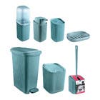 Lixeira 125L Plstico Manual Azul Usual Utilidades